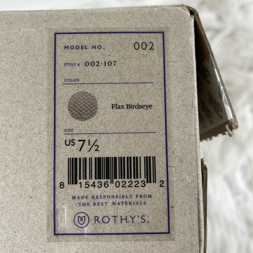 ROTHY’S The Point in Flax Birdseye Size 7.5 Flats Slip On Shoes - Picture 2 of 14